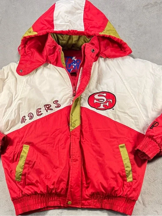 🔥🚨Vintage 90’s San Francisco 49ers Pro Player Jacket Size Large Big Spellout. - Picture 1 of 5